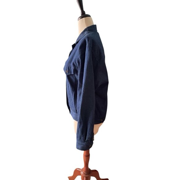 Vintage Tanner Country Denim Jacket Medium With Plaid Lining & Button Front - Picture 7 of 12